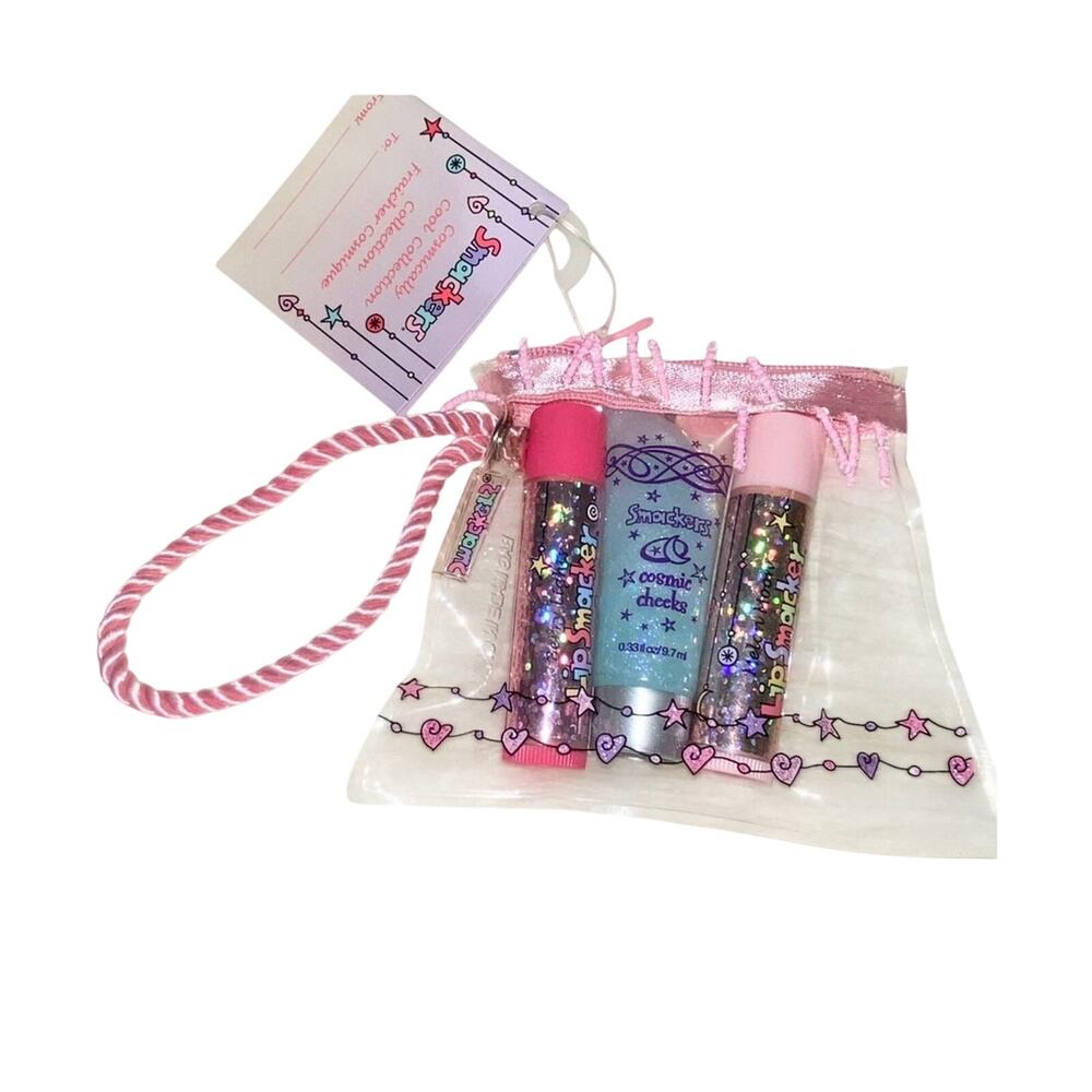Vintage Y2K Bonne Bell Cosmic Lip Smacker Balm Gloss Galaxy Glitter Makeup Set